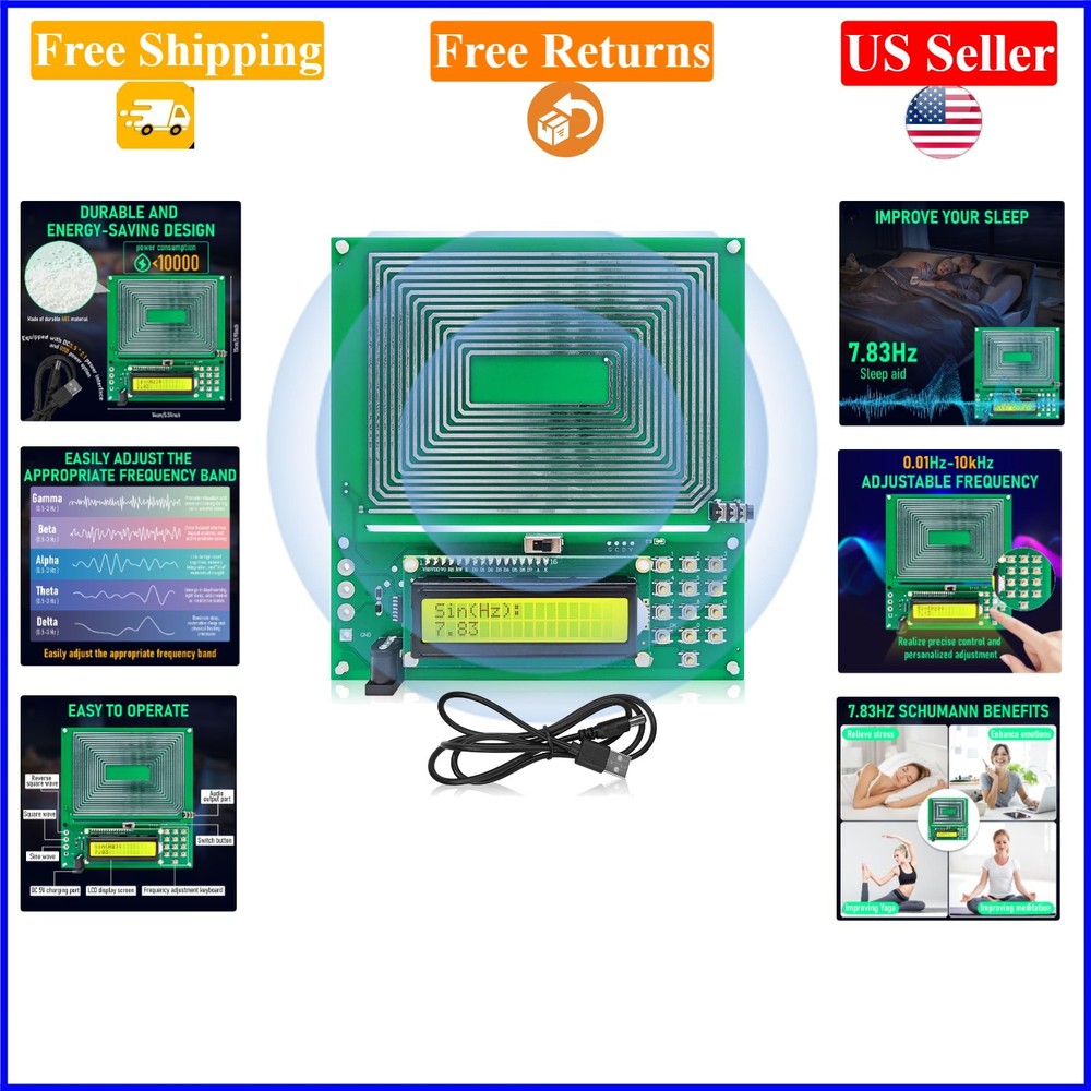 Adjustable Schumann Wave Resonance Generator for Brain & Wellness, 0.01Hz-100kHz