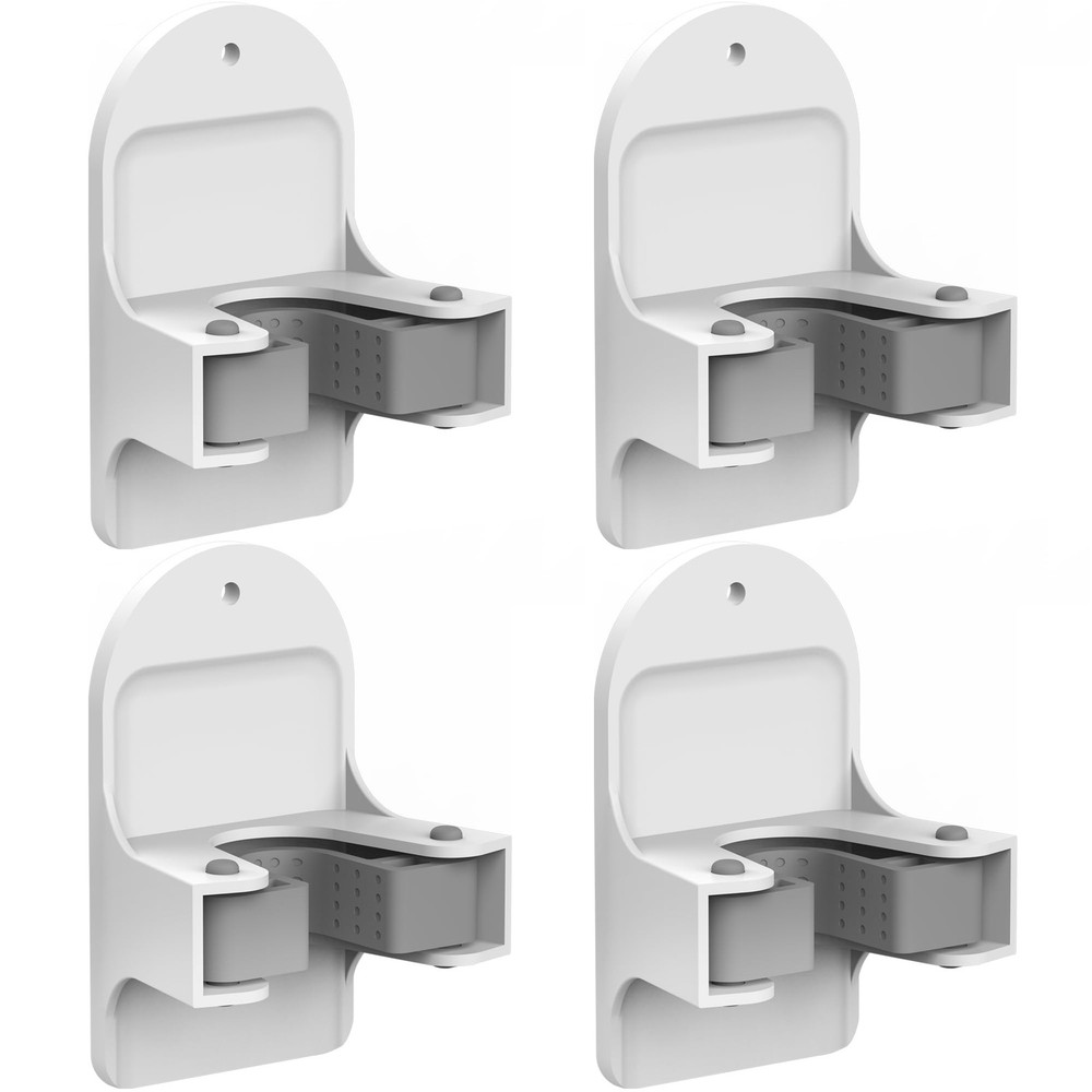 MCOMCE Plastic Broom Holder Wall Mount, White, 4 Count 4 Count, White