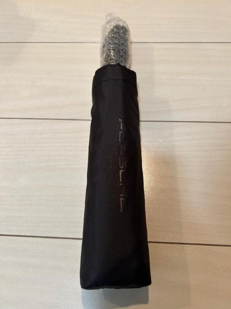 Porsche Black Folding Umbrella Auto Open Compact with Box