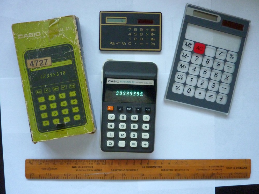5 vintage calculators 