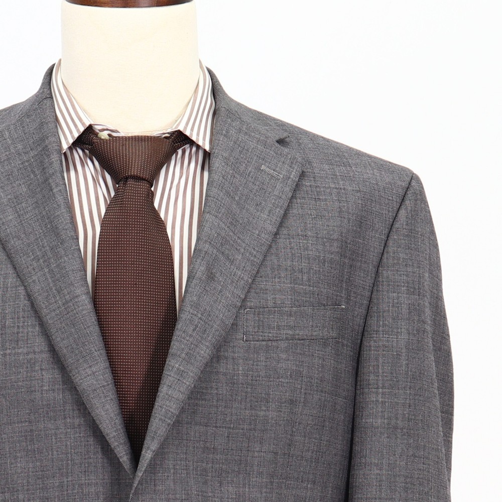 Chaps 42L Gray Sport Coat Blazer Jacket Solid 2-Button Wool