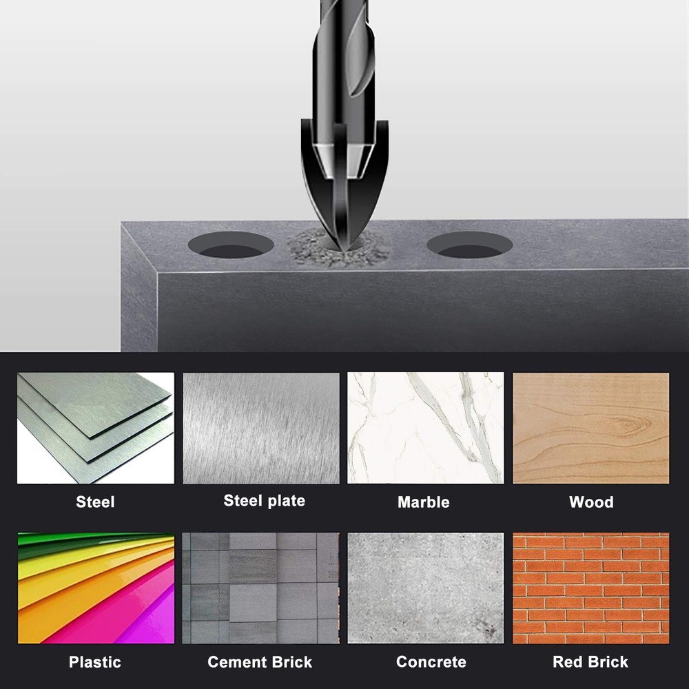 5 Pcs Masonry Concrete Drill Bit Set for 5 Pack Multiple Sizes (3/16"-1/2")