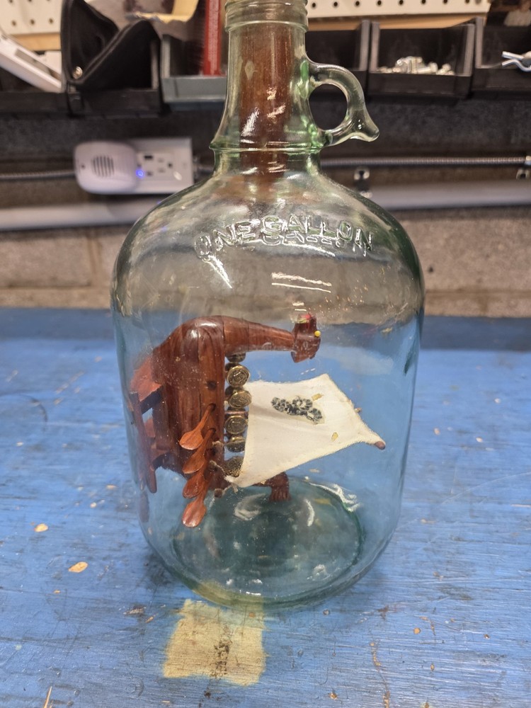 Vintage Ship In Bottle Gallon Viking