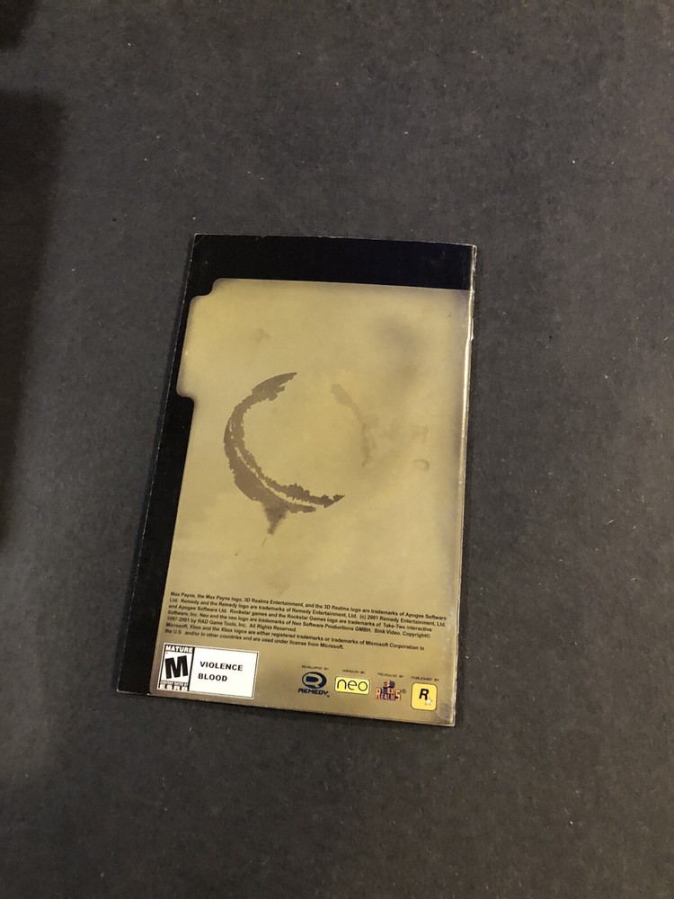 max payne xbox Manual Only