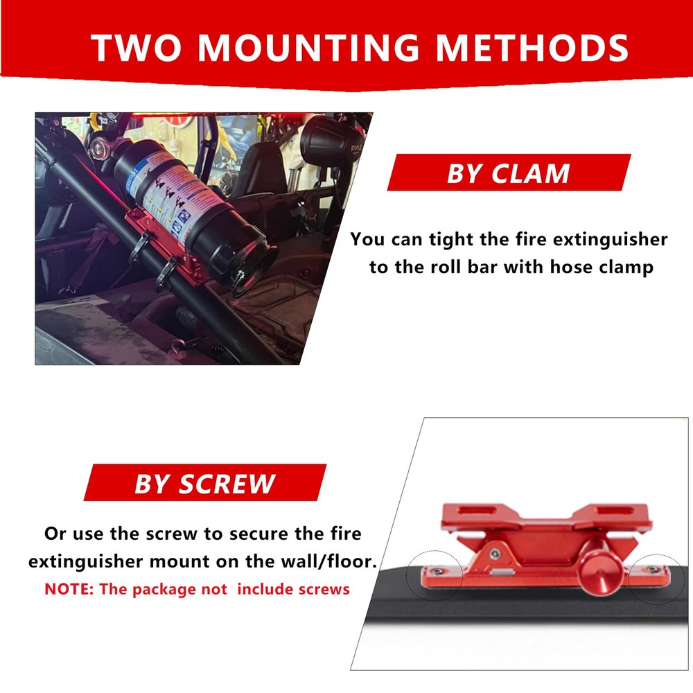 Quick Release Fire Extinguisher Mount Aluminum Adjustable UTV Roll Bar Fire Exti