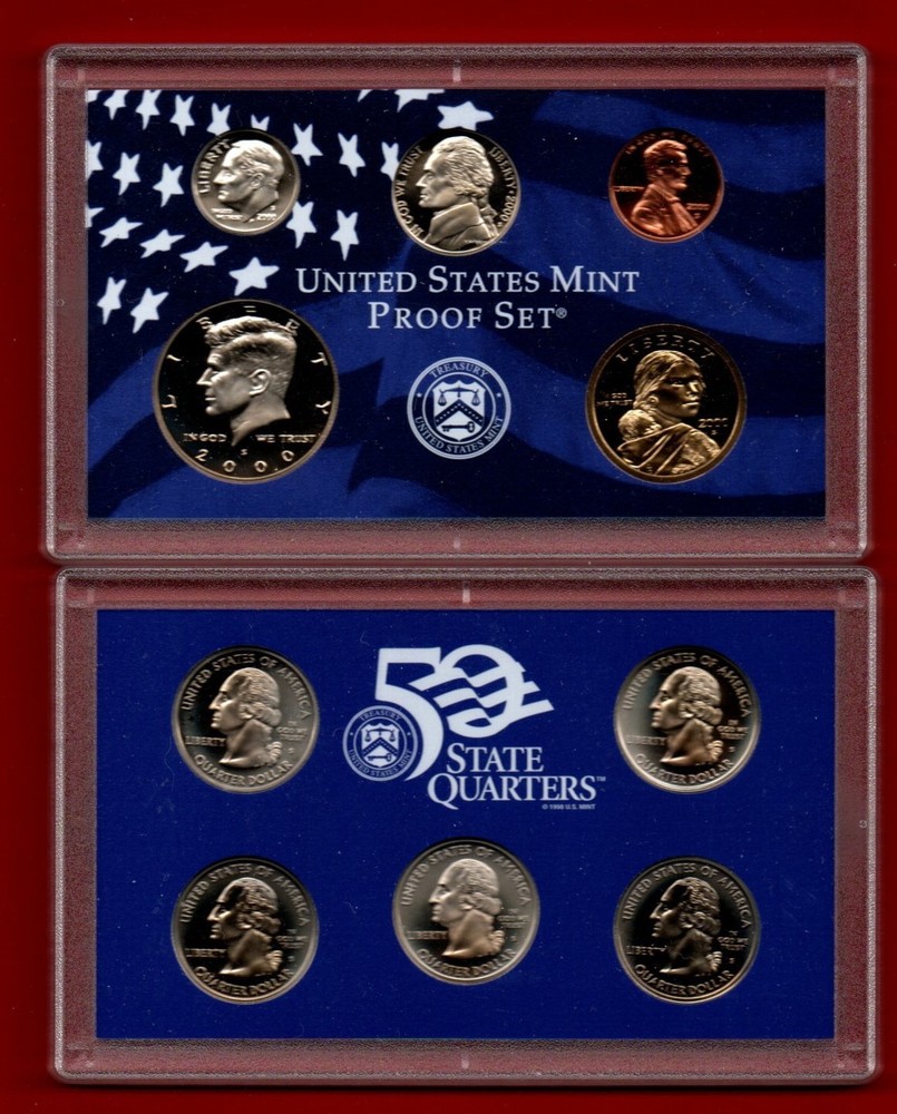 2000 Clad Proof Set U.S. Mint Original Government Packaging OGP COA