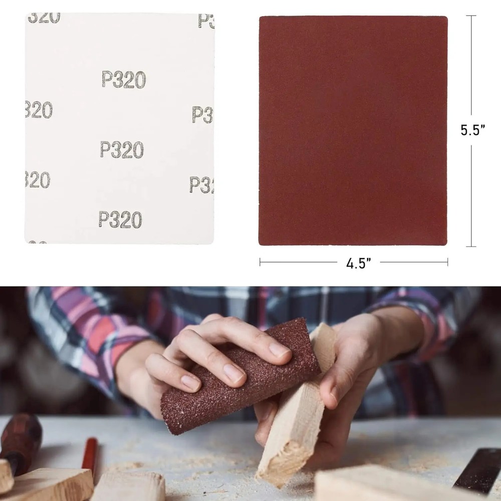 100*110MM Hook and Loop Sandpaper Kit 20Pcs 40-1000 Assorted Grit Sanding Sheets