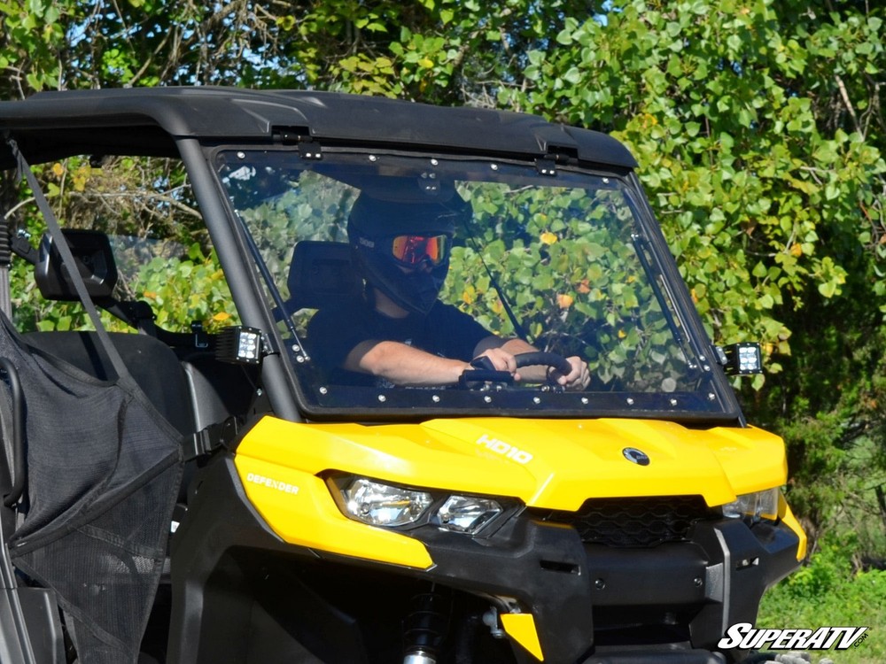 SuperATV Scratch Resistant Flip Windshield for Can-Am Defender (2016+)