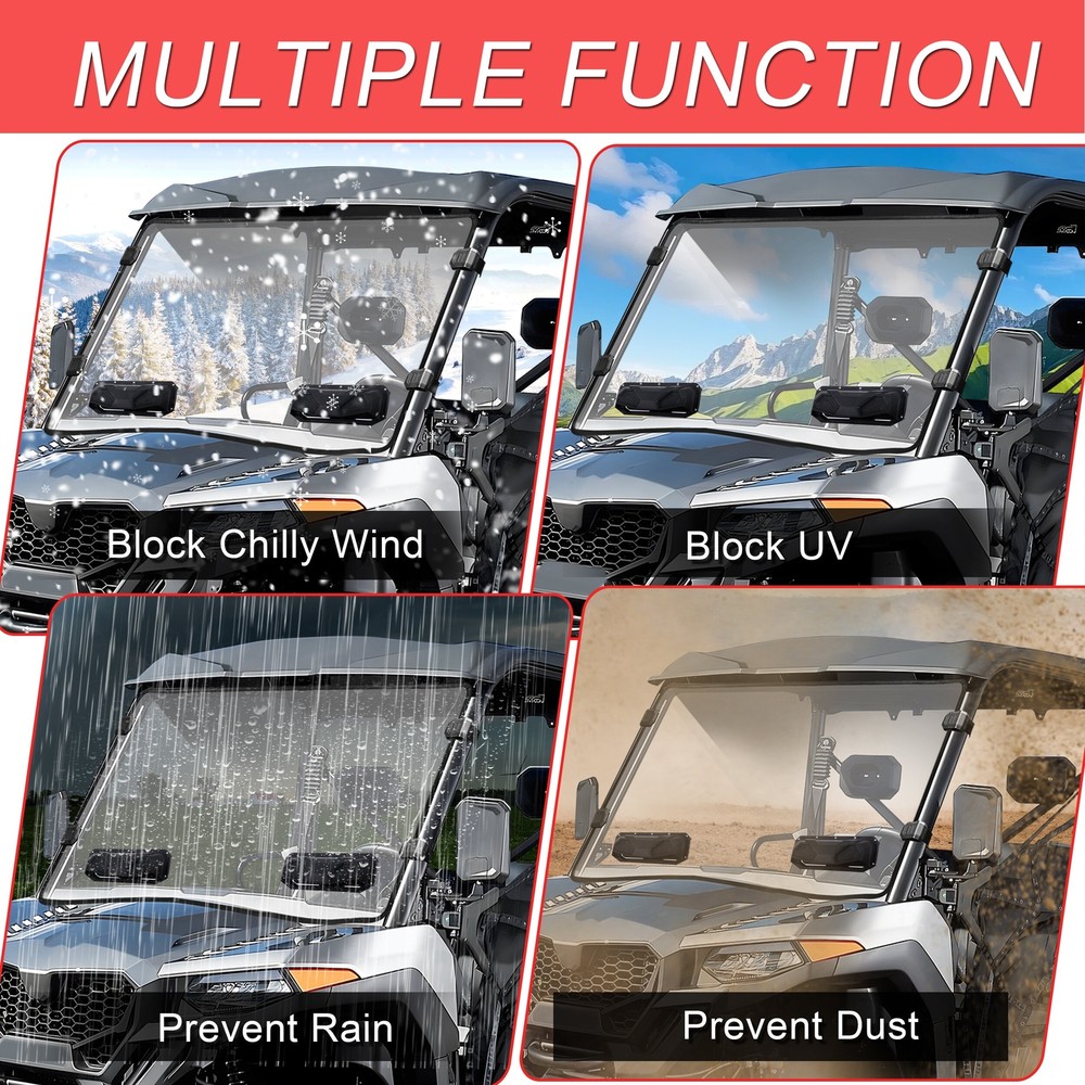 For CFMOTO UForce 600 2021-2025 Front Window Scratch-resistant Vented Windshield