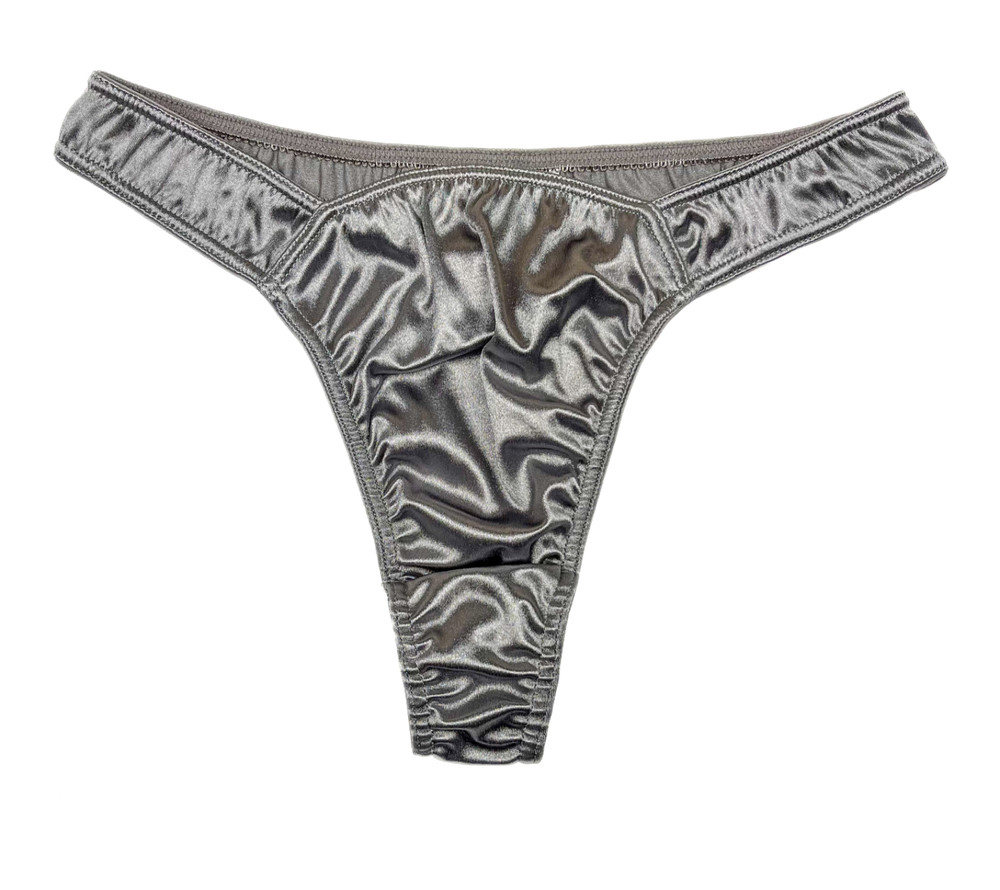 Satin Thong Silver L
