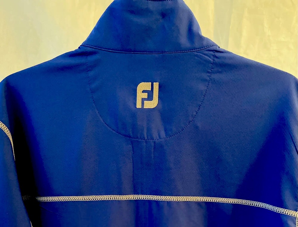 FOOTJOY Men's 1/2 Zip Blue Hudi Medium Polyester Pullover Jacket Windbreaker