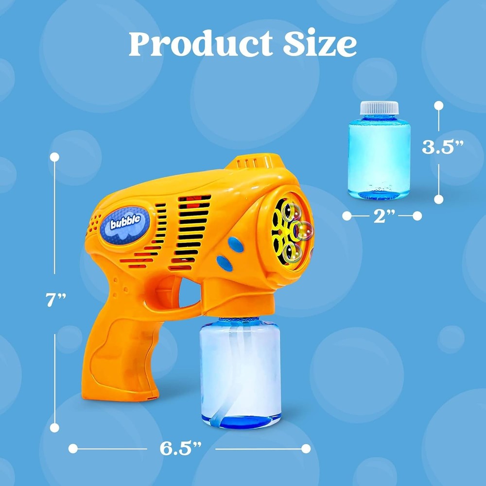 JOYIN 2 Bubble Guns with 2 Refill Solution (10 oz Total), Bubbles Maker, Blower