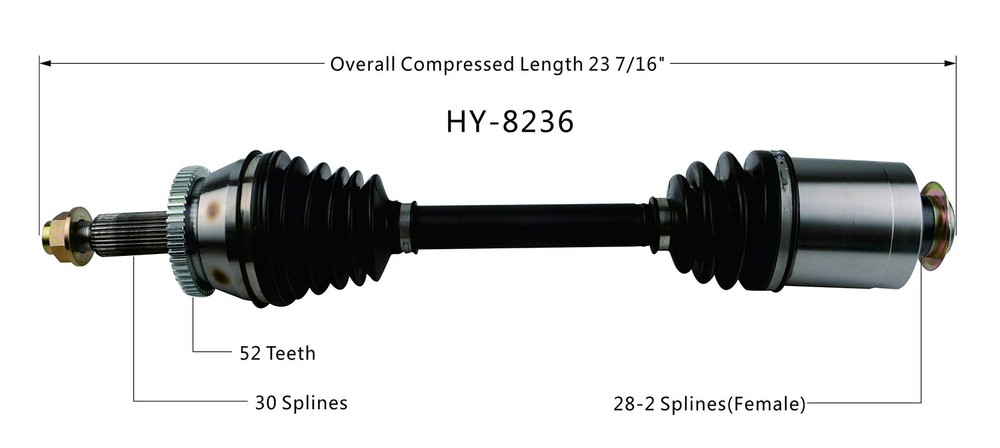 TrakMotive HY-8236 CV Axle, 1 Pack