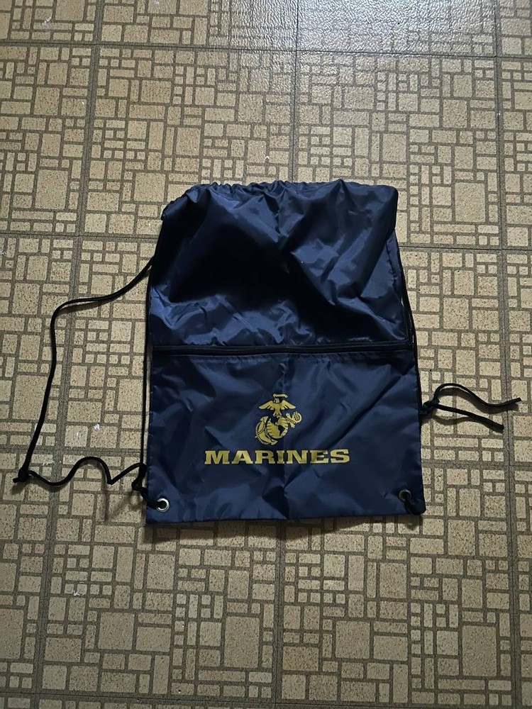 Marines Navy Drawstring Gym Bag