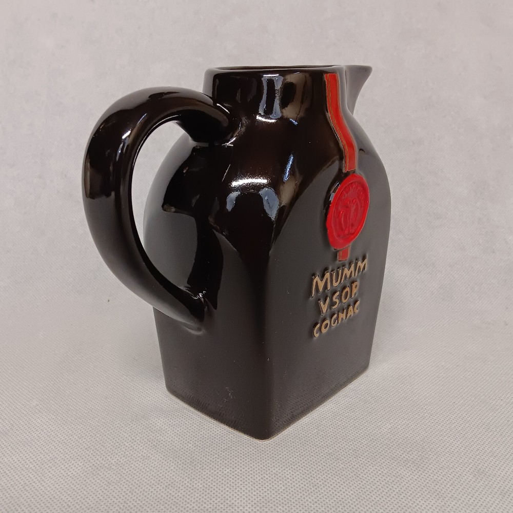 Advertising Mumm VSOP Cognac Water Pitcher Black Ceramic