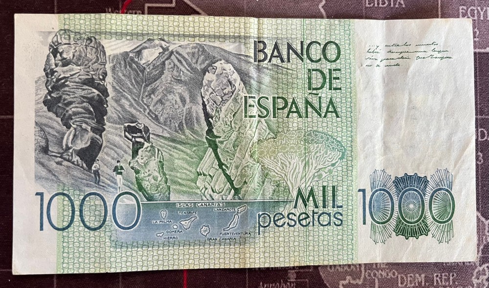 SPAIN 1979 1000 Peseta Note