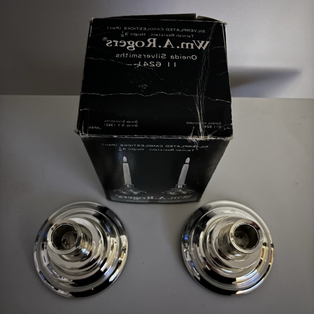 Vintage WM A. Rogers Silverplated Candlesticks