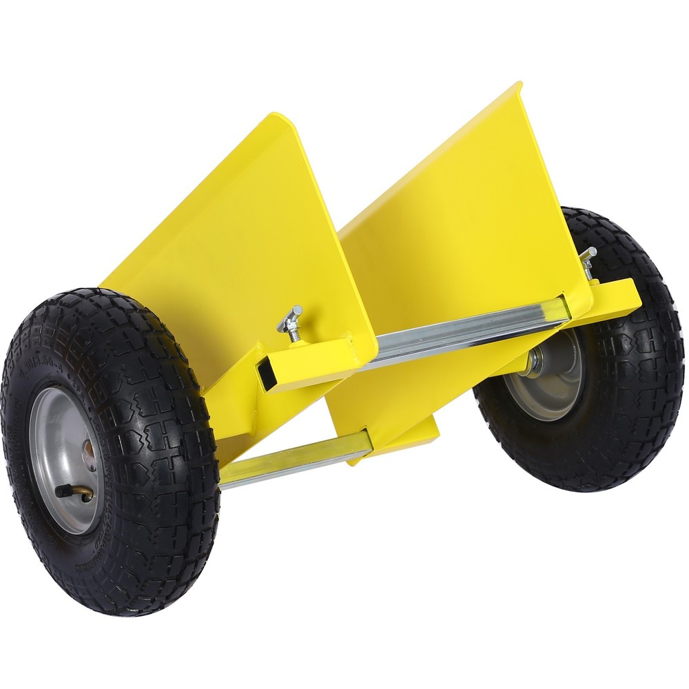 600lb Panel Dolly 10in Pneumatic Wheels Yellow Heavy Load