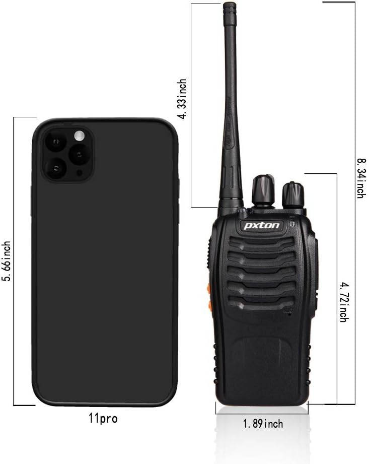 Rechargeable Walkie Talkies with Earpieces (2 Pack)