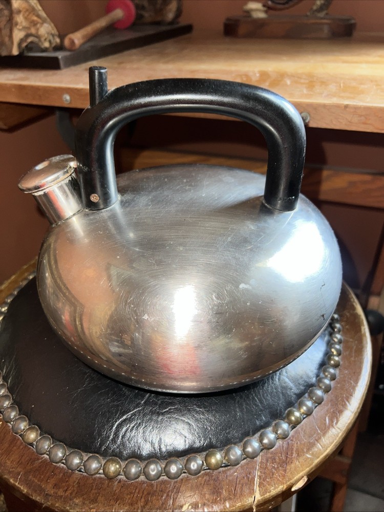 Stainless Steel 2 1/2 Quart Sam Lebowitz Copco Whistling Tea Kettle.