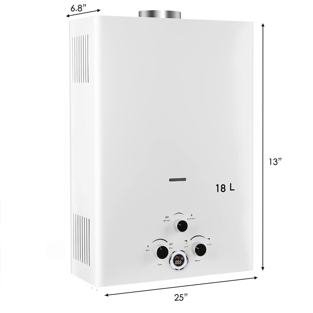 18L Hot Water Heater, LPG Propane Gas Water Heater, On Demand Instant Boiler ...