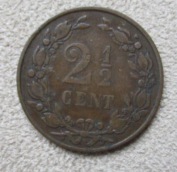 2 1/2 CENTS NETHERLANDS 1880