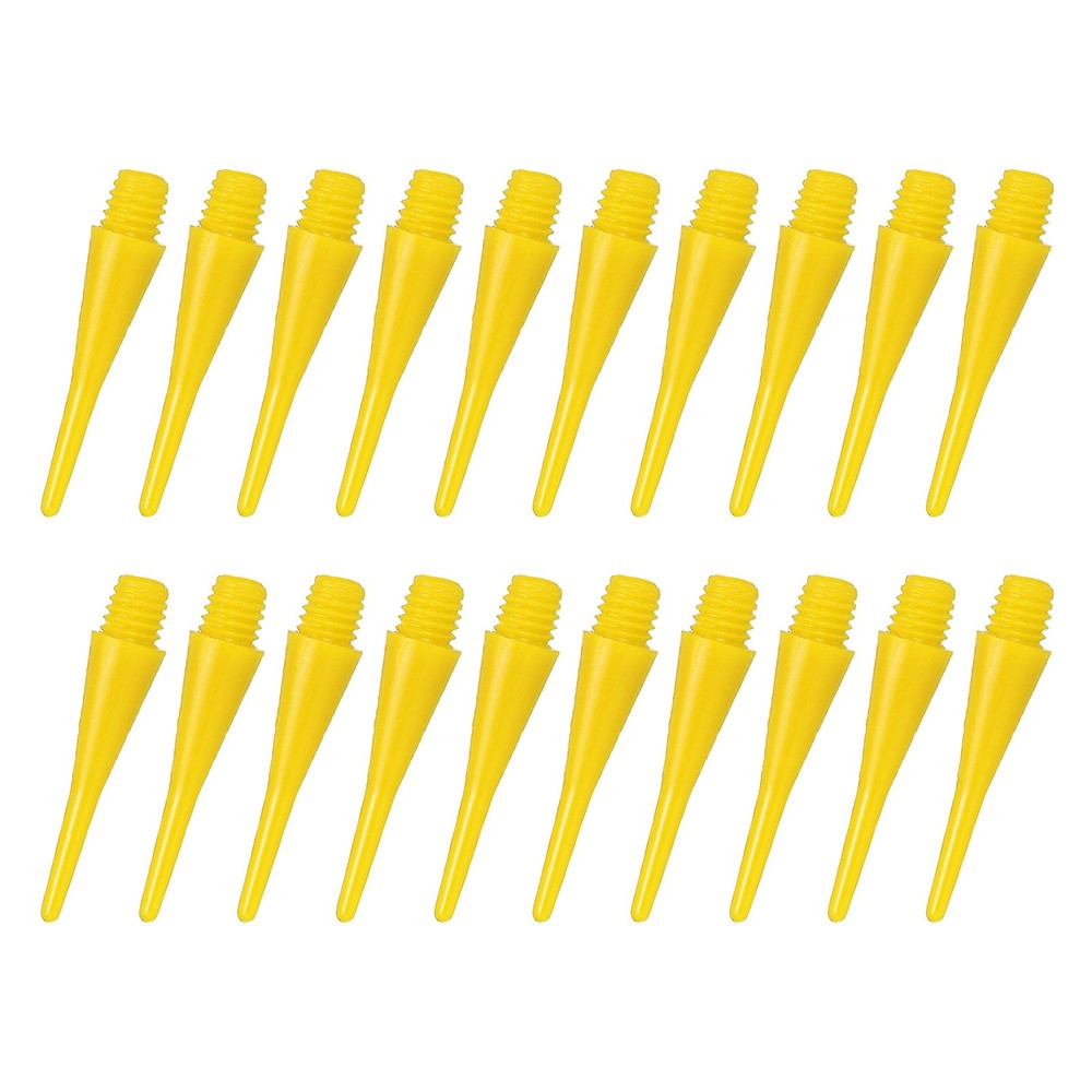 50Pcs Plastic Dart Tips,Game 2BA Thread Soft Darts Tips Replacements Yellow