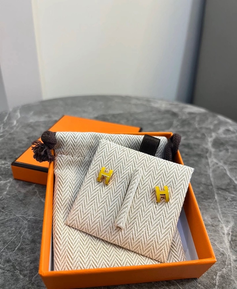 New Authentic Hermes Boucles D'Oreilles Mini Pop H Earring Earrings Accessory
