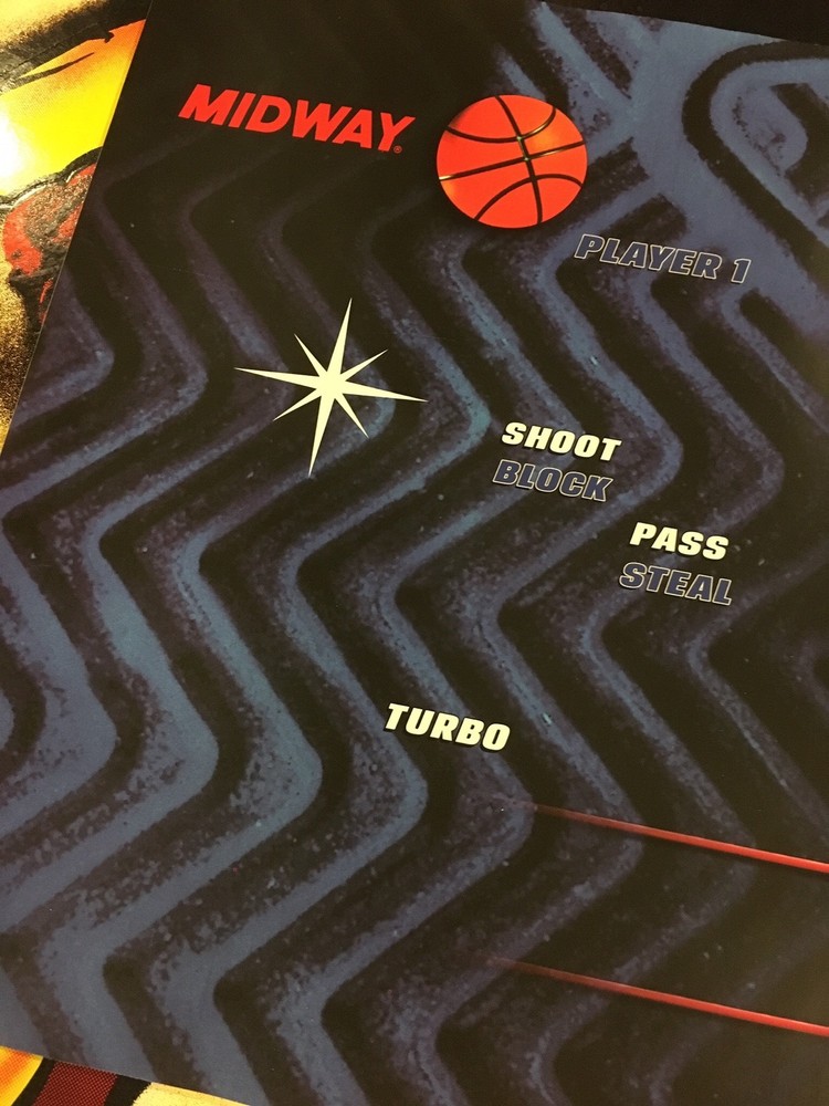 NBA Hangtime Arcade Control Panel Overlay CPO Decal Maximum Hang Time Jam Midway