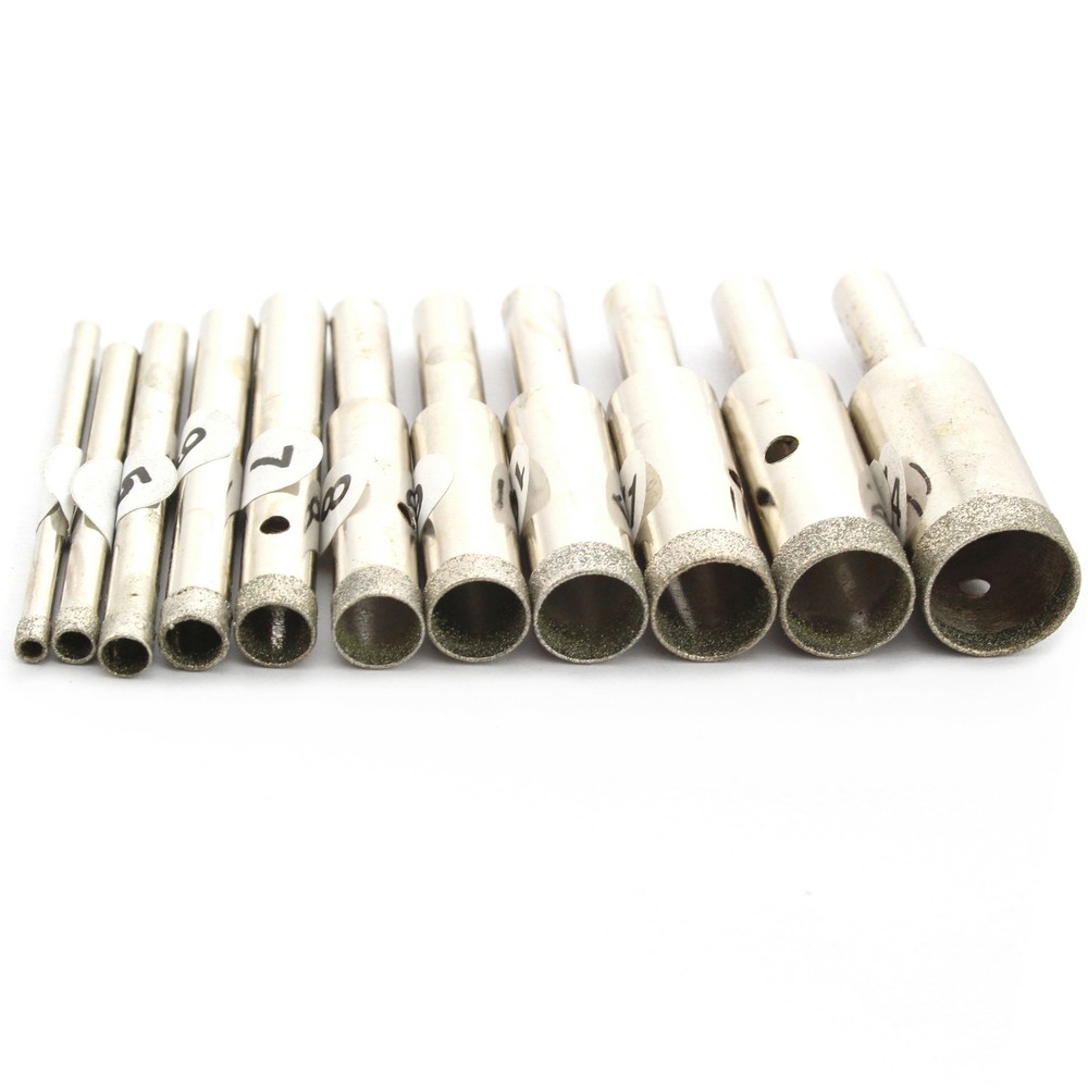 11Pcs 3-14mm Super-Thin Diamond Drill Bits Hole Saw Lapidary Tools for Gem Stone