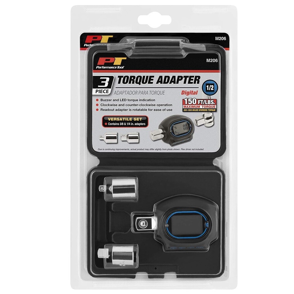 Performance Tool M206 Digital Torque Adapter (1/2'' Drive & includes adapters...