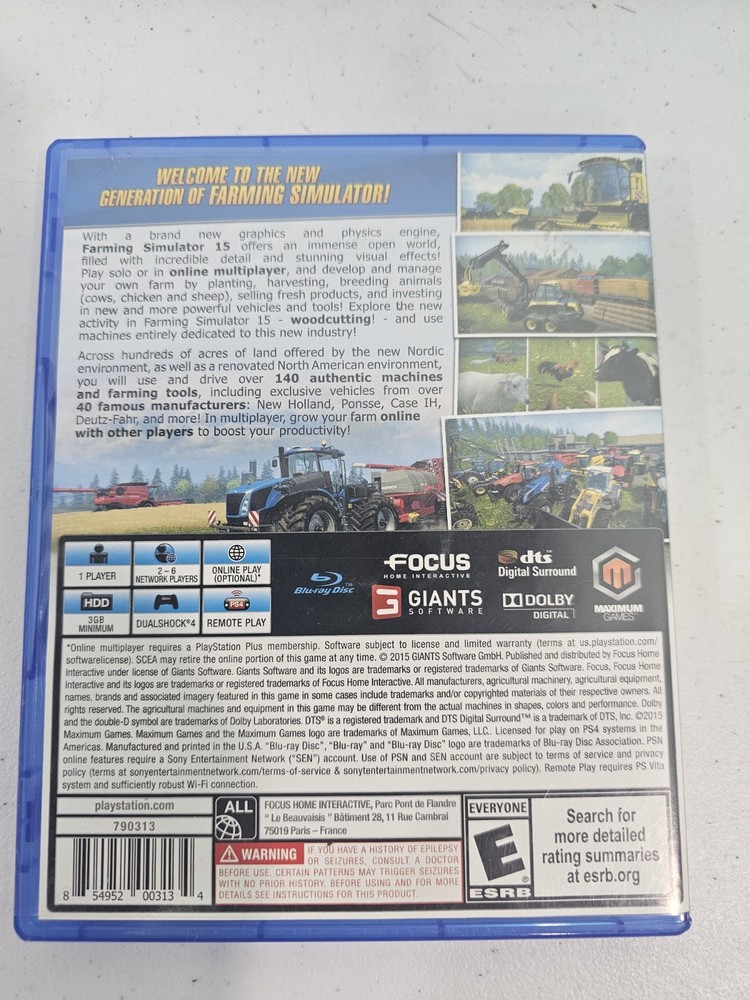 farming simulator 15 ps4 CASE ONLY NO GAME