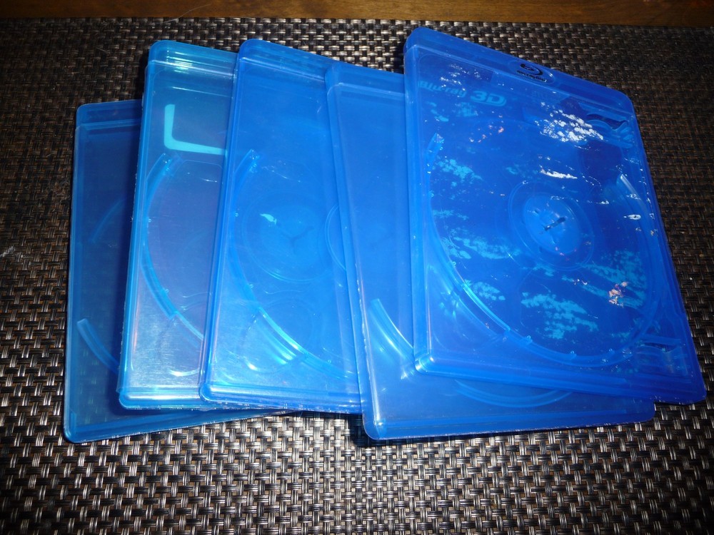 Blu-ray multi-capacity 4-DISC EMPTY CASE LOT (holds 4 discs, normal thickness!)