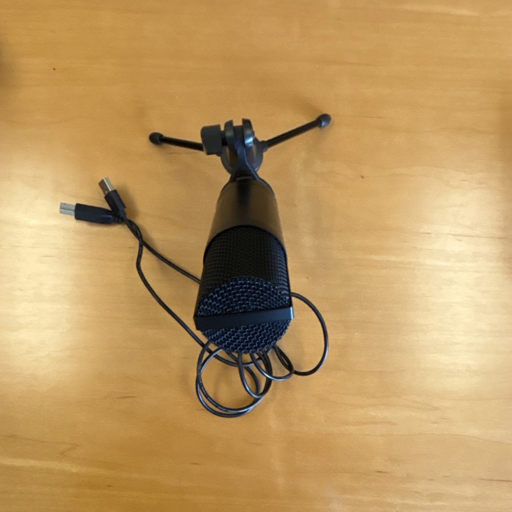 Bietrun USB Freestanding Microphone Black with Mute Button & Volume Control