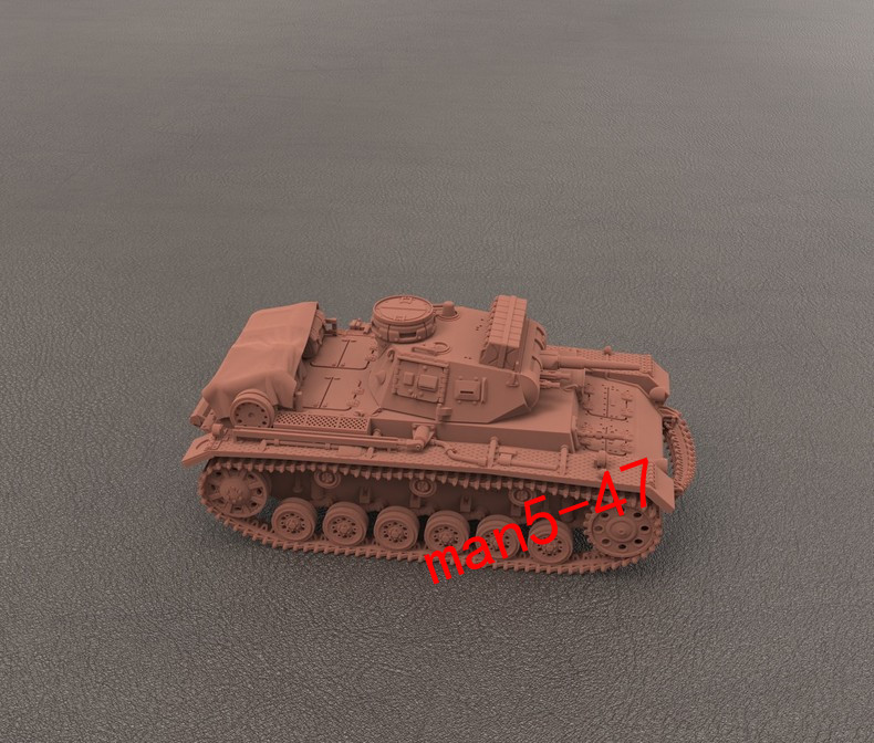 3D Printing Model 1/72 German III Model E-type tank Model Unpainted-