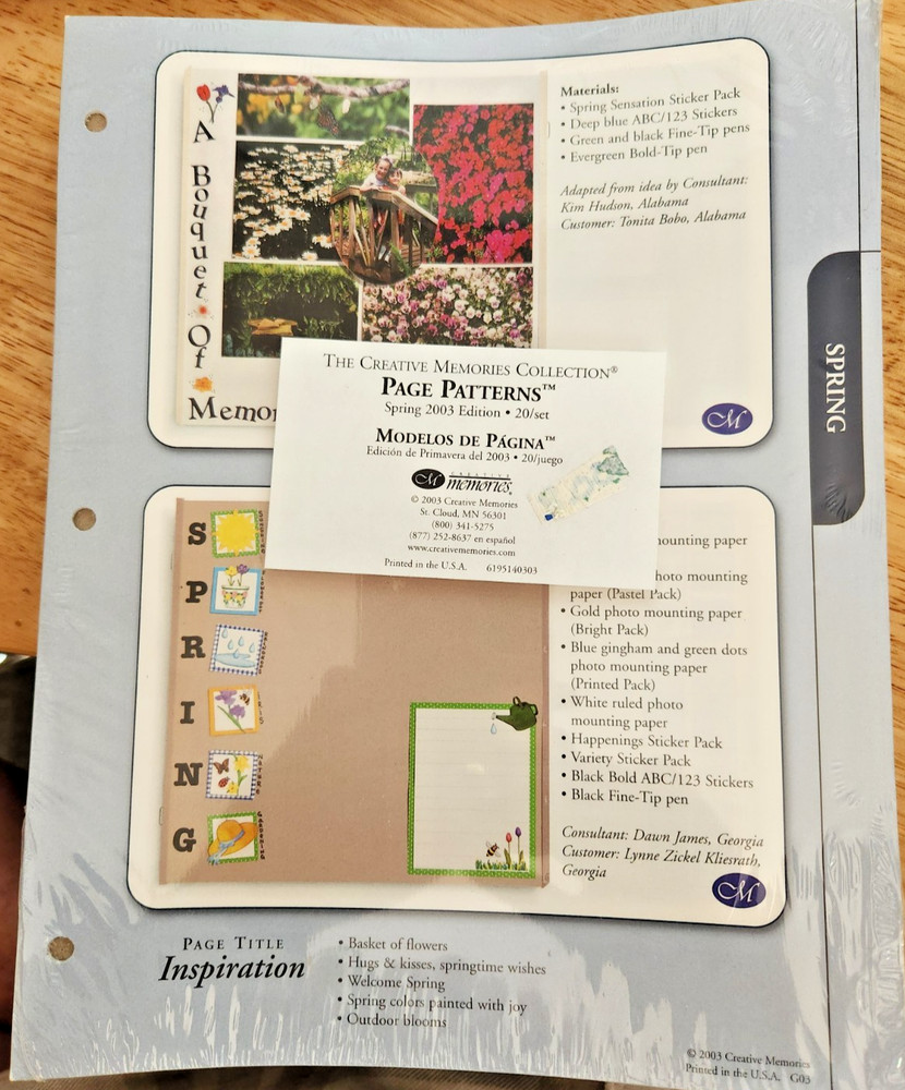 Creative Memories Page Patterns – Spring 2003 Edition – Discontinued