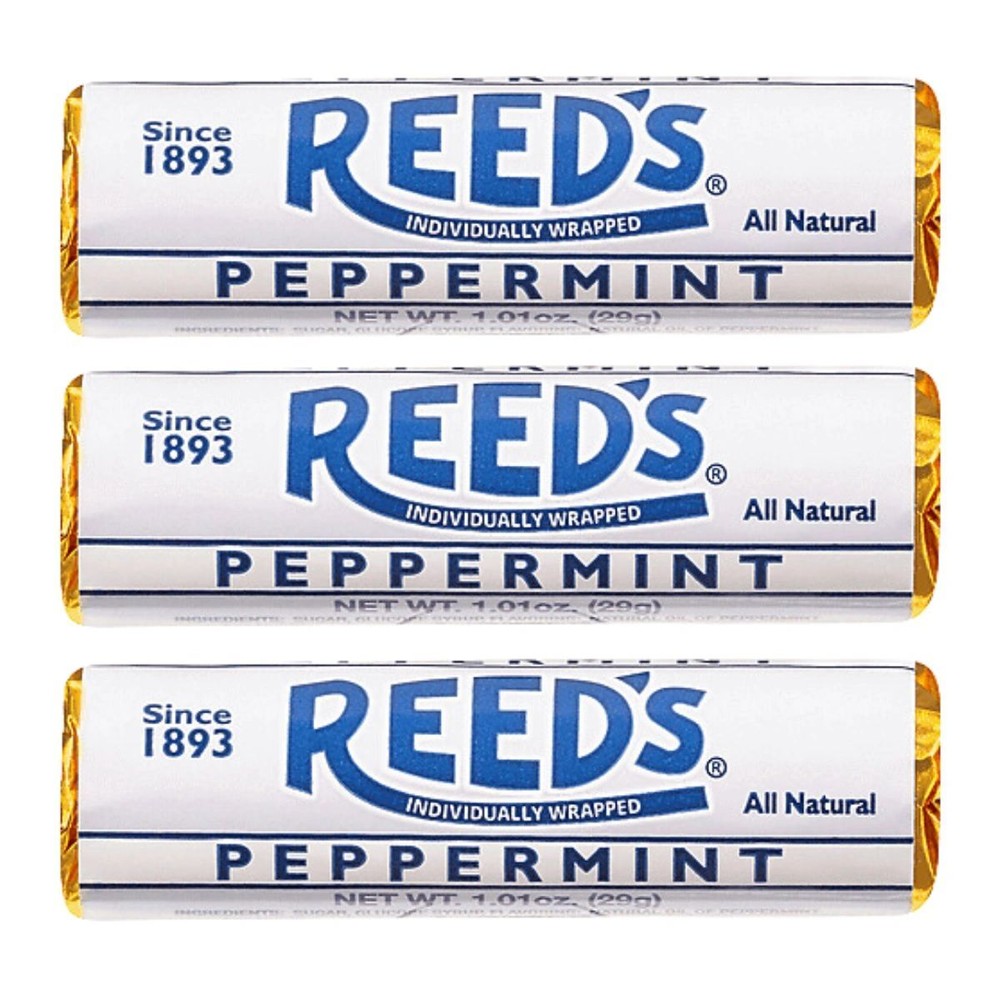 Reed’s Peppermint Hard Candy 3 Rolls Classic Mint Retro Candy