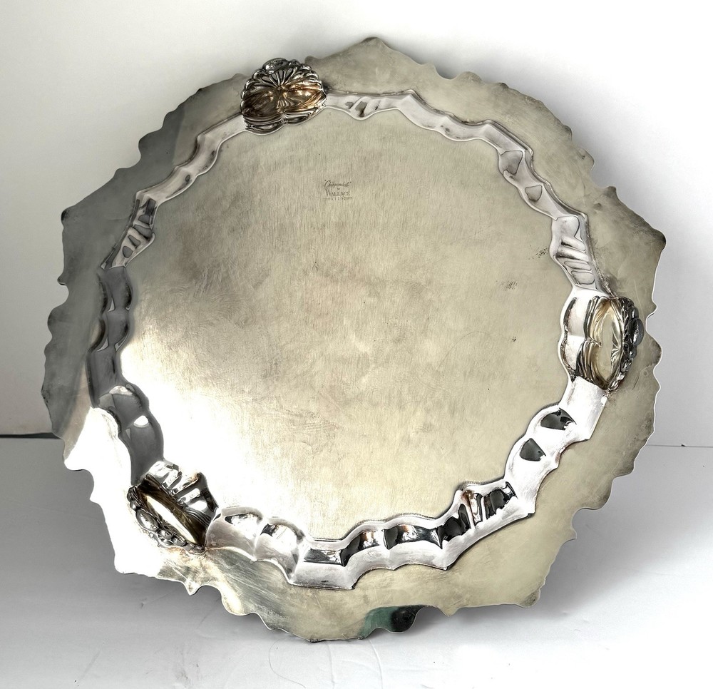 Vintage Wallace “Chippendale” silverplated serving platter (pattern X110)