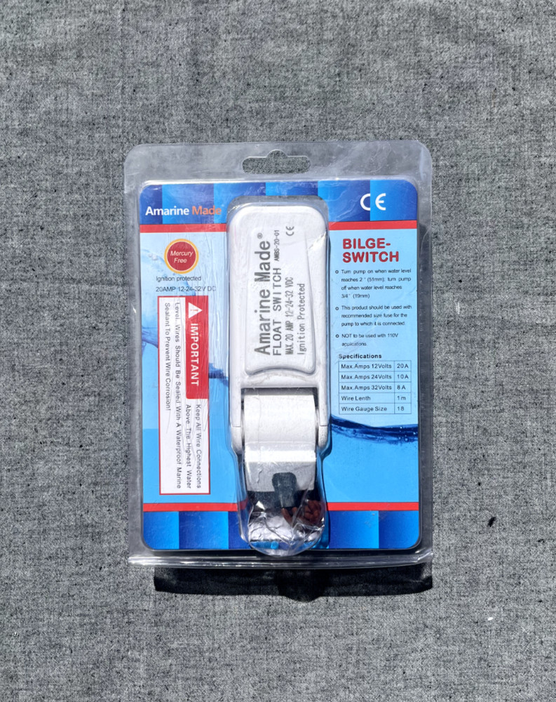 NEW Amarine Made Marine Boat Bilge Pump Float Switch - White - 20A MAX