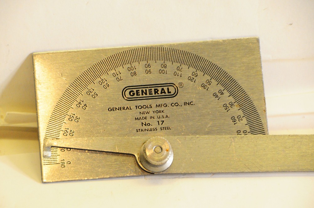 General Model 17 Retangular Head Protractor Used Made in USA