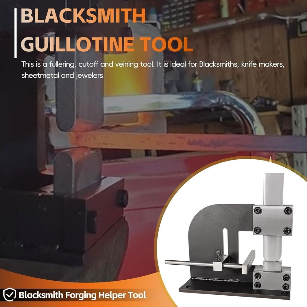 Blacksmith Guillotine Tool Blacksmith Fuller Tool, Cut off Tool with Dies&Guides