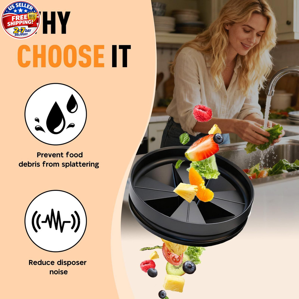 2pc Garbage Disposal Splash Guard 3 3/8" for InSinkErator Evolution 3 3/8", Blac