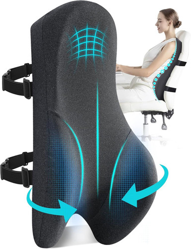 High Back Support Pillow for Office Long Pillow, Dark Grey