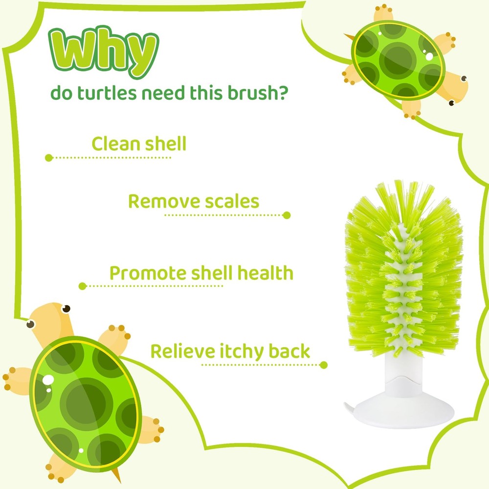 Turtle Brush with Suction Cup Turtle Shell Cleaning Brush Turtle Scrub Scratc