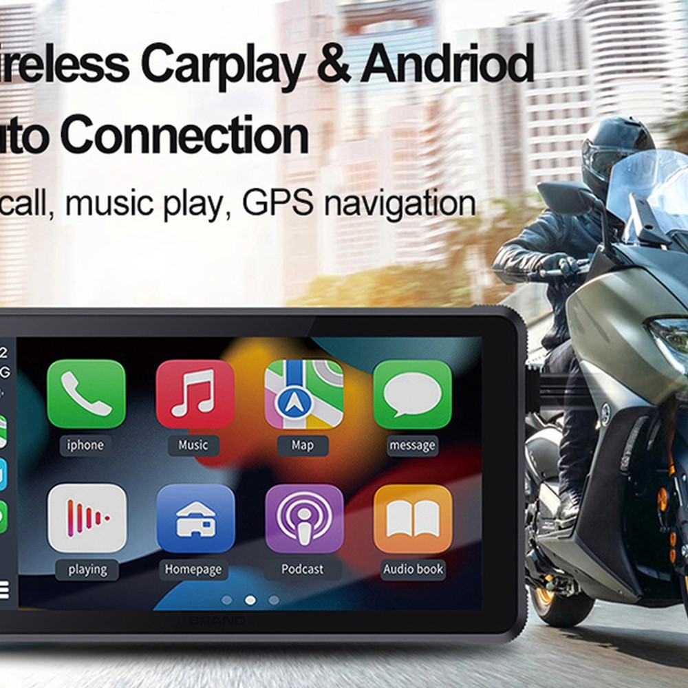 Motorcycle Dashboard 5.5" Touchscreen V4.0 Bluetooth Wireless CarPlay Android