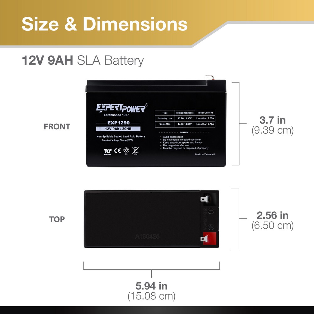 12V 9Ah SLA Replacement Battery for Ritar RT1290H
