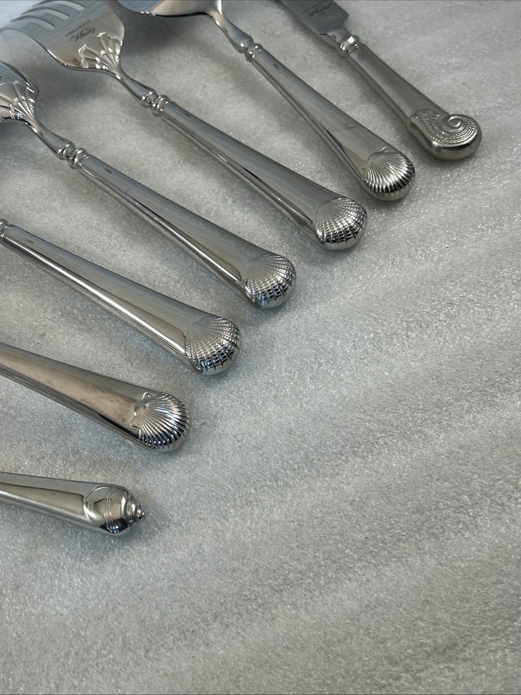 7 pc Reed & Barton Gloucester Shell Williamsburg Stainless Serving Flatware Set