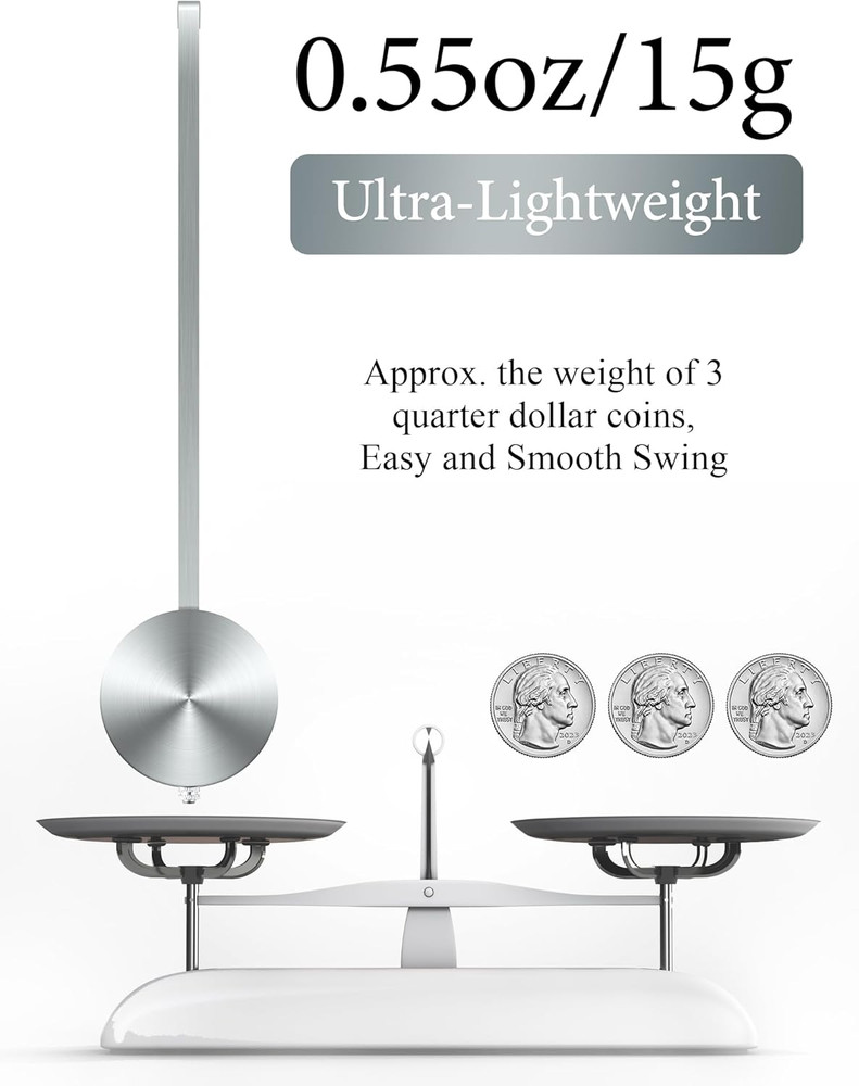Quartz Wall Clock Pendulum Replacement - Aluminum Traditional Mechanical Cloc...