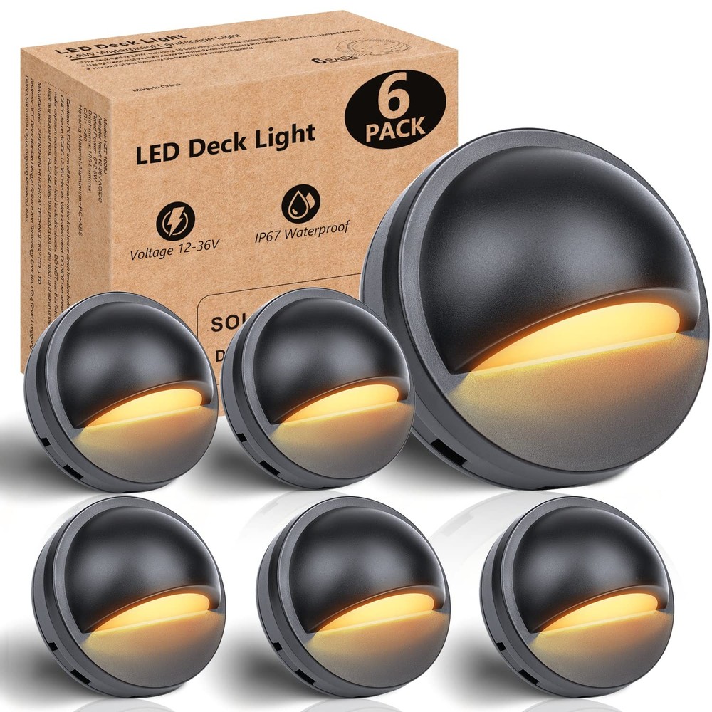 Low Voltage LED Deck Lights, 2.5W Landscape Step Stair Railing Light IP67 Wat...