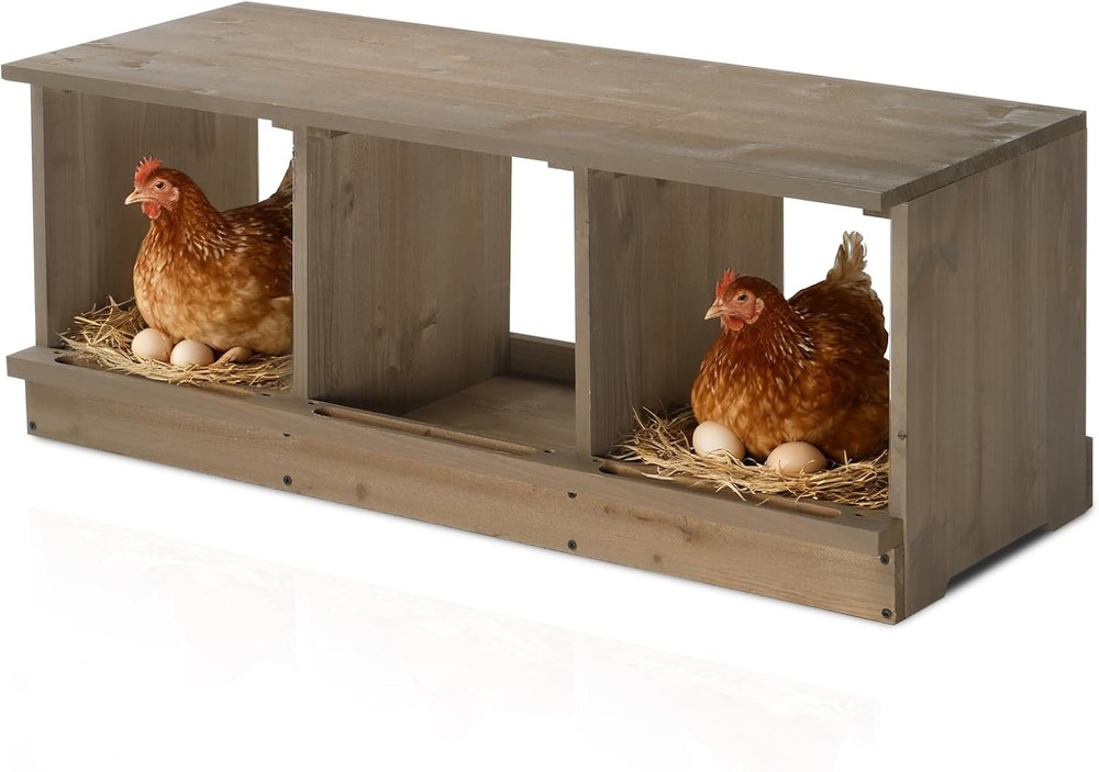 Nesting Boxes for Chickens 8/6/4/3 Compartments, Wood Chicken Nesting Box Wall
